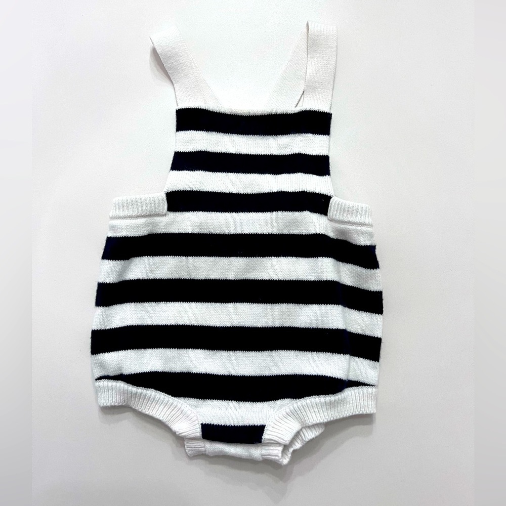 Jacadi striped knit overalls
